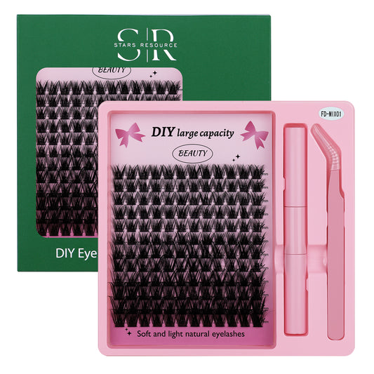 DIY Cluster Eyelash Extensions Kit: 240 Pcs for Stunning Volume